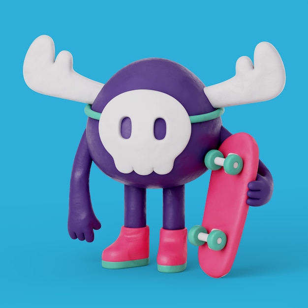 PSD gratuito rendering 3d dell'icona dei mostri