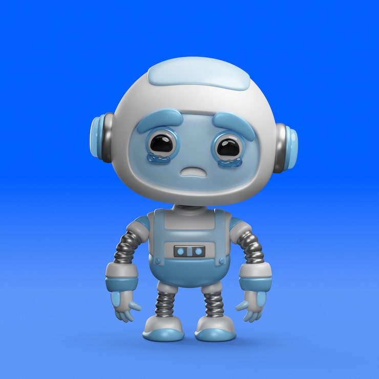 PSD gratuito rendering 3d dell'icona di un robot carino
