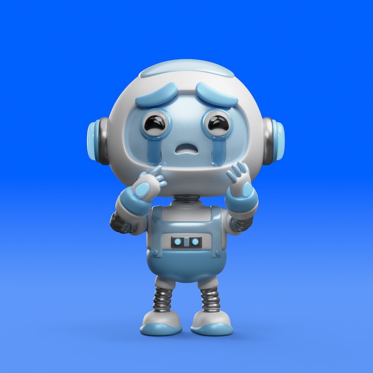 PSD gratuito rendering 3d dell'icona di un robot carino