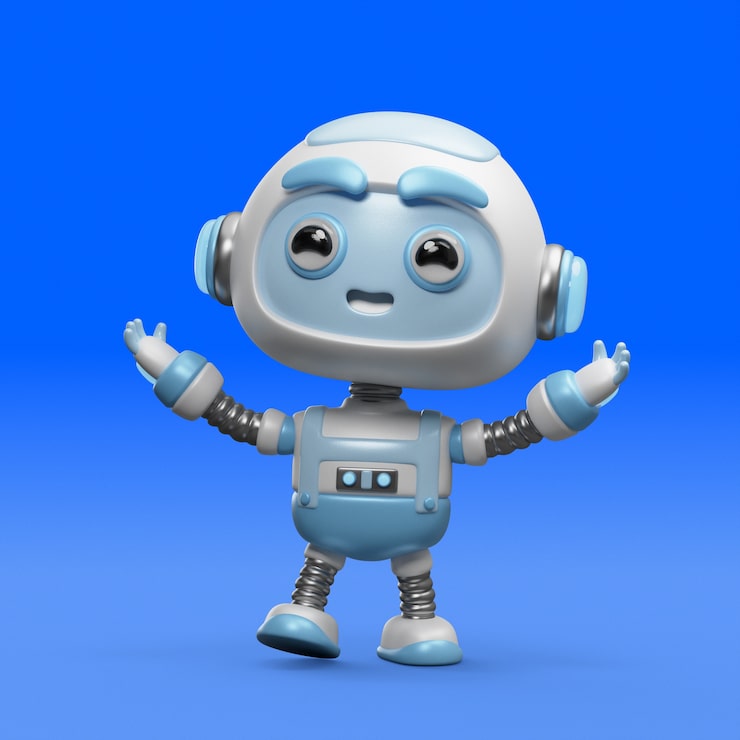 PSD gratuito rendering 3d dell'icona di un robot carino