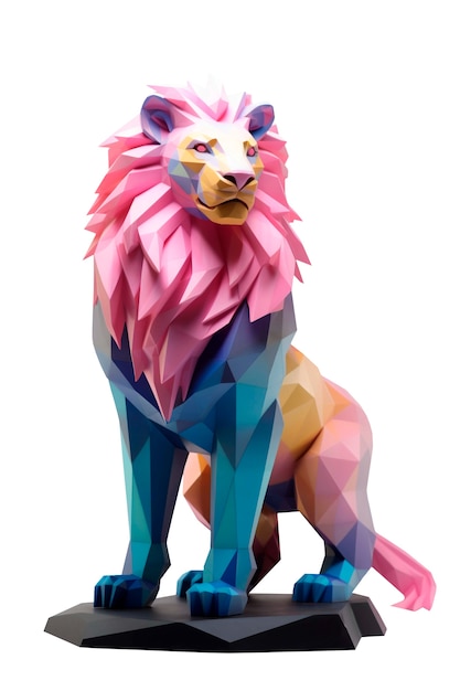 PSD gratuito rendering en 3d del león aislado