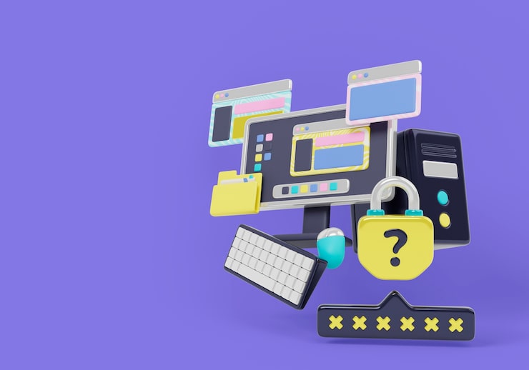 PSD gratuito renderización 3d de electrónica y ventas del mundo digital