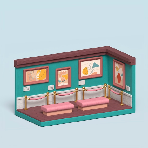 PSD gratuito renderización en 3d del icono del edificio