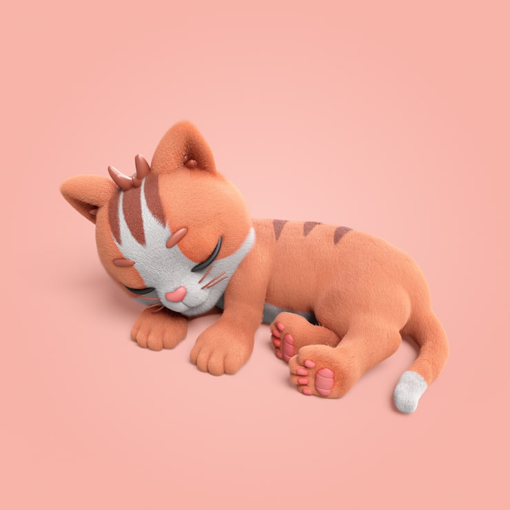PSD gratuito renderización en 3d del icono del gato
