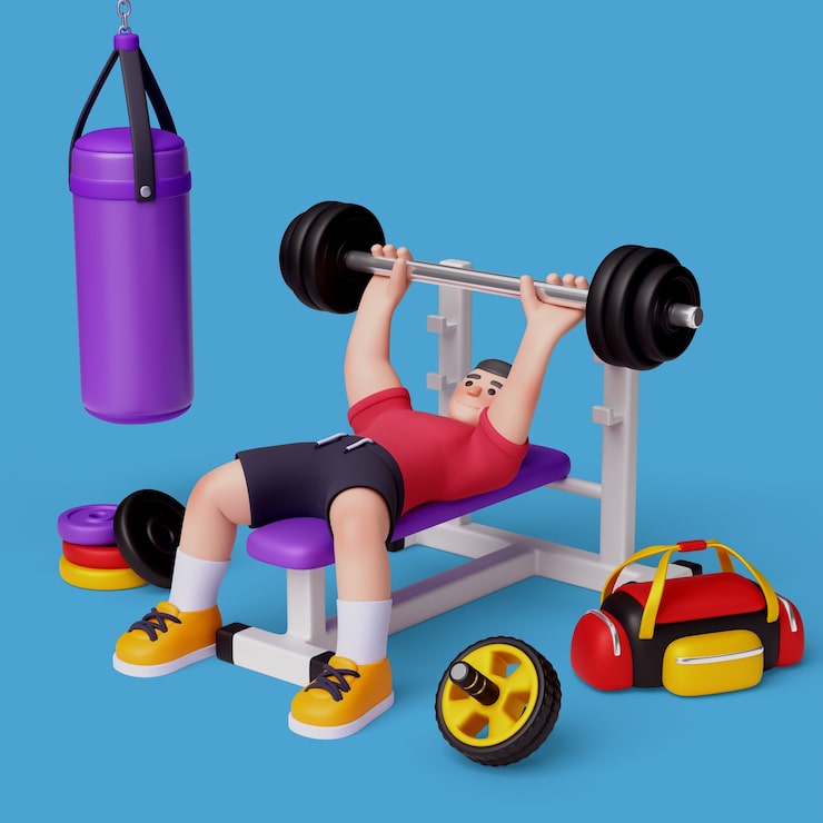 PSD gratuito renderización 3d del personaje del entrenador de gimnasio