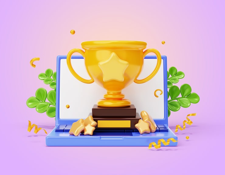 PSD gratuito renderización de fondo del ganador