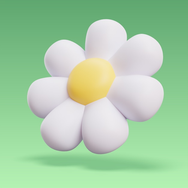 PSD gratuito renderizado en 3d del icono de las flores