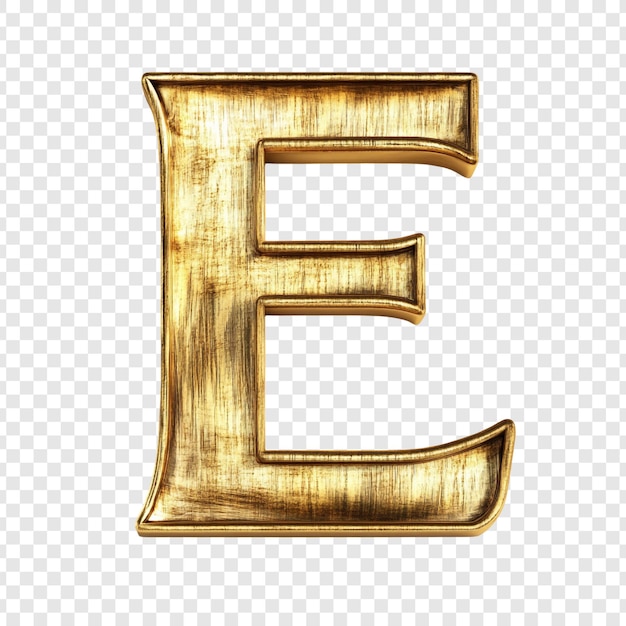 PSD gratuito renderizado en 3d de la letra dorada e elegante