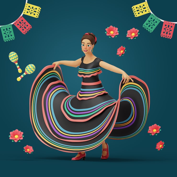 PSD gratuito representación 3d de bailarina