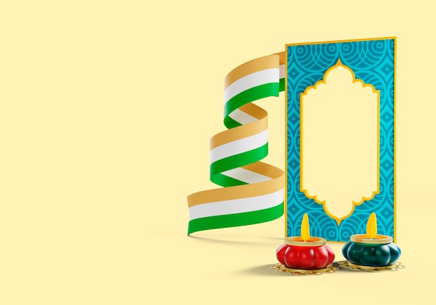 PSD gratuito representación 3d del día de la independencia india