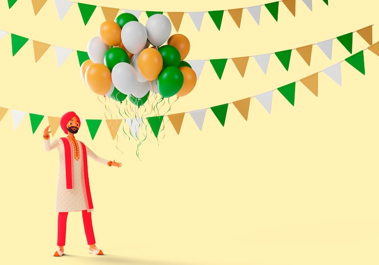 PSD gratuito representación 3d del día de la independencia india