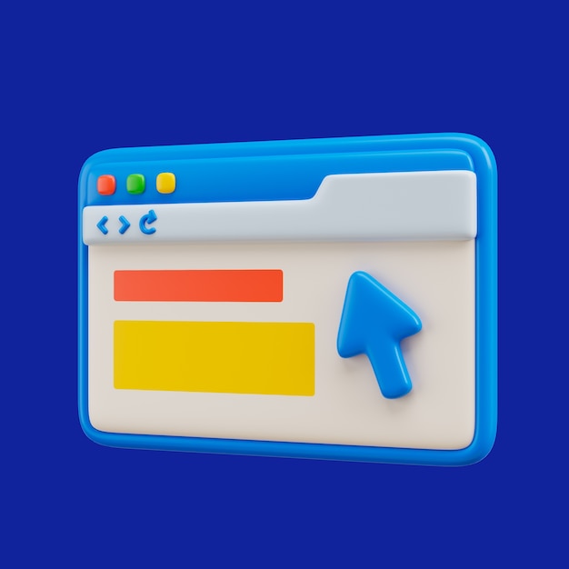 PSD gratuito representación 3d del icono de la interfaz de usuario web