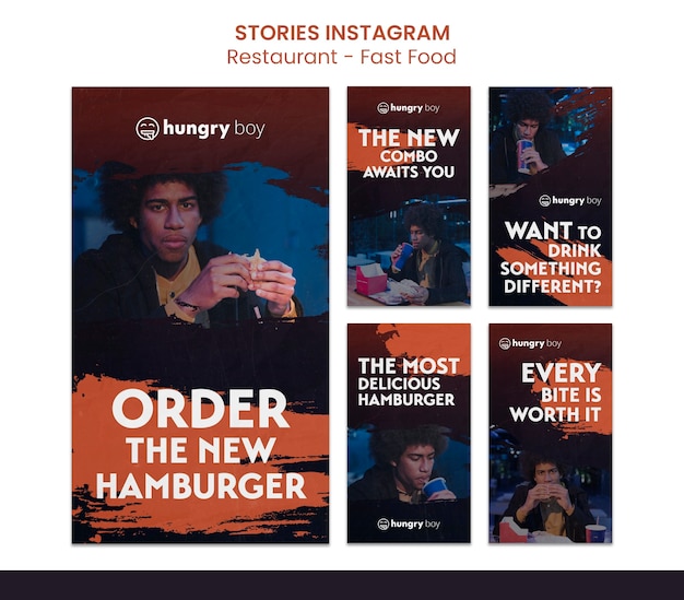 Gratis PSD restaurant instagram stories sjabloonontwerp