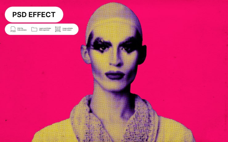 PSD gratuito el retrato del arte pop