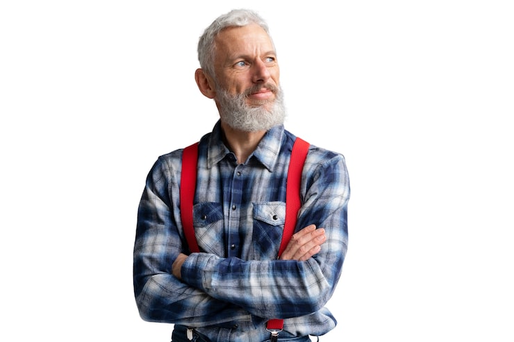 PSD gratuito retrato de hombre senior sonriendo