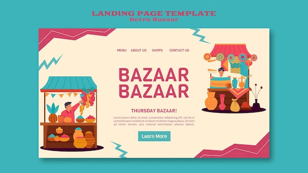 Gratis PSD retro bazaar websjabloon