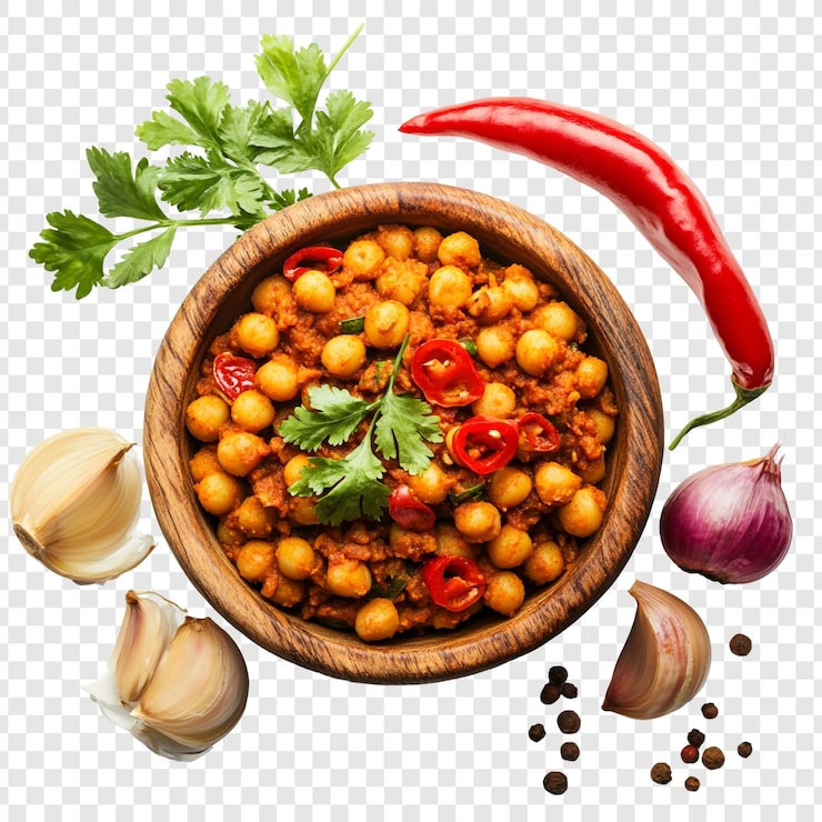 PSD gratuito ricetta di chana masala piccante aromatico curry di ceci indiano