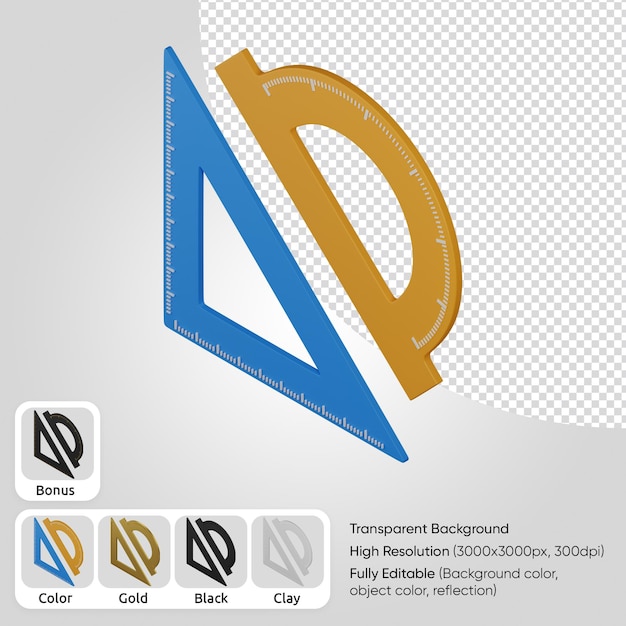 PSD gratuito righello 3d