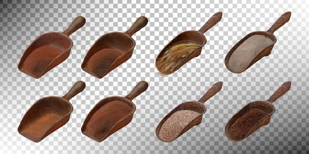 Gratis PSD rustic scoops met verschillende materialen en texturen