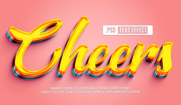 PSD gratuito saludos efecto de estilo de texto