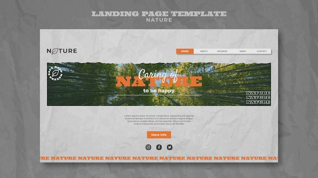 PSD gratuito salva il modello web della natura