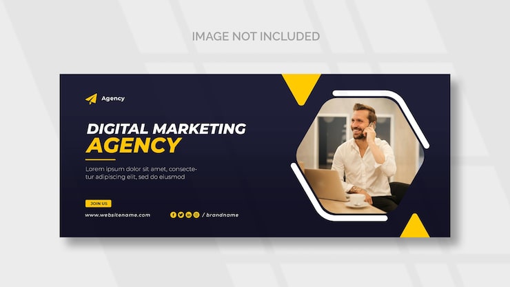 PSD Gratis sampul facebook pemasaran digital dan templat banner web