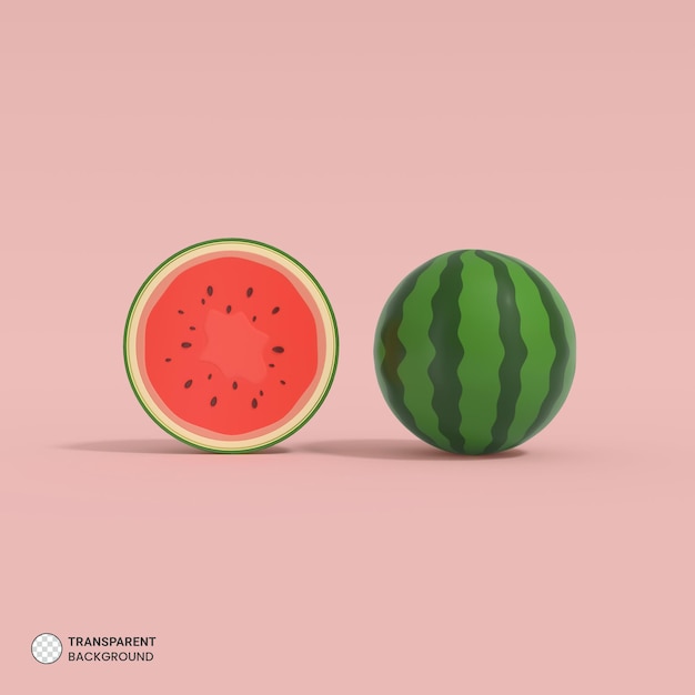 PSD gratuito sandía, icono, aislado, 3d, render, ilustración