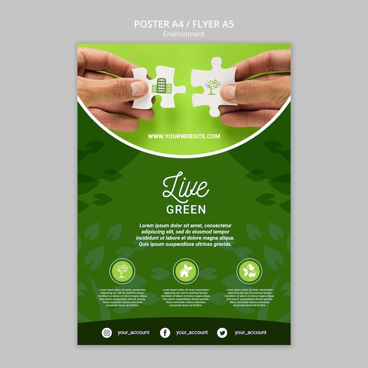 PSD Gratis selamatkan templat flyer bumi