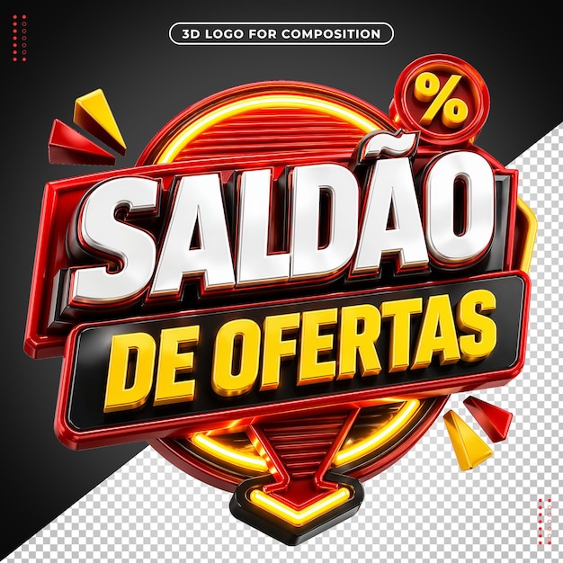 PSD gratuito sello 3d negro de liquidación