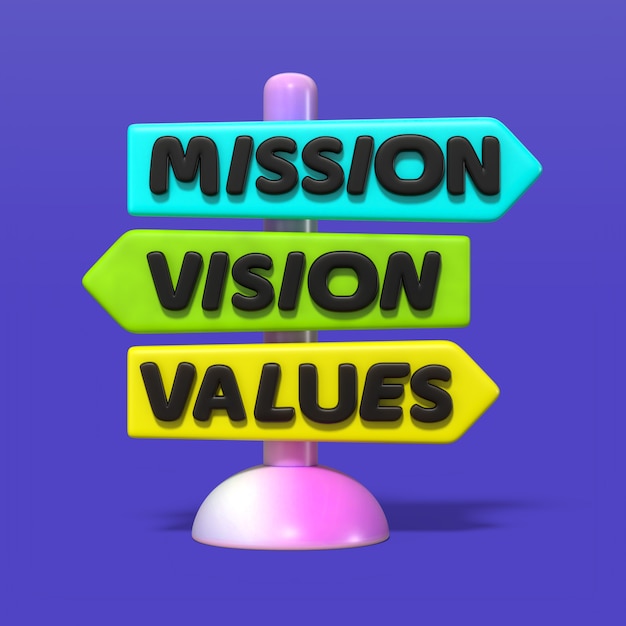 PSD gratuito señal de misión, visión y valores