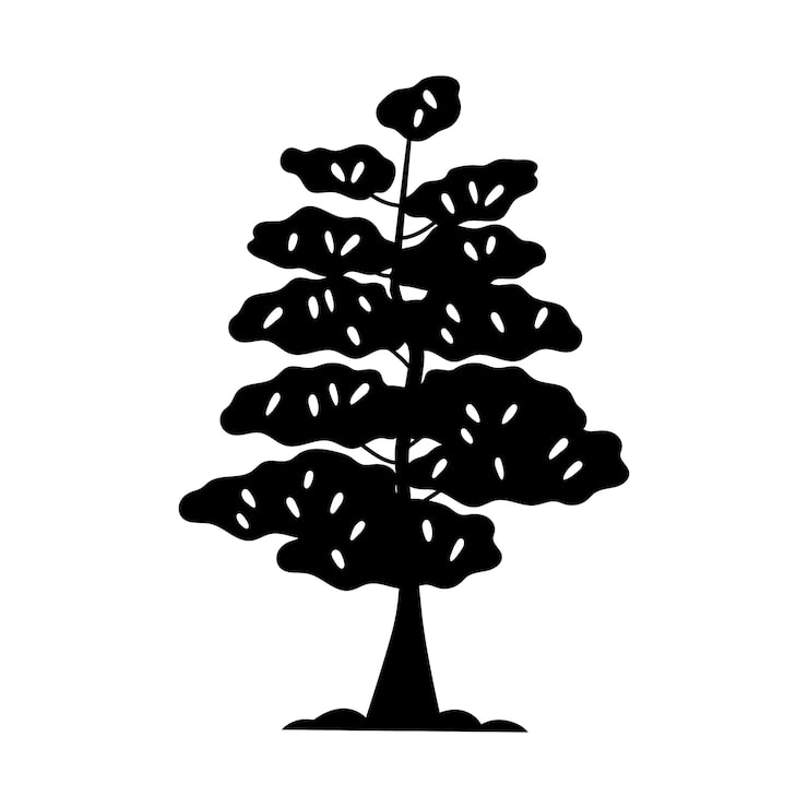 PSD gratuito silhouette di alberi isolati