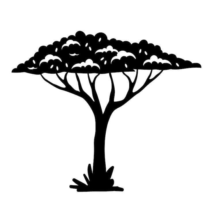 PSD gratuito silhouette di alberi isolati