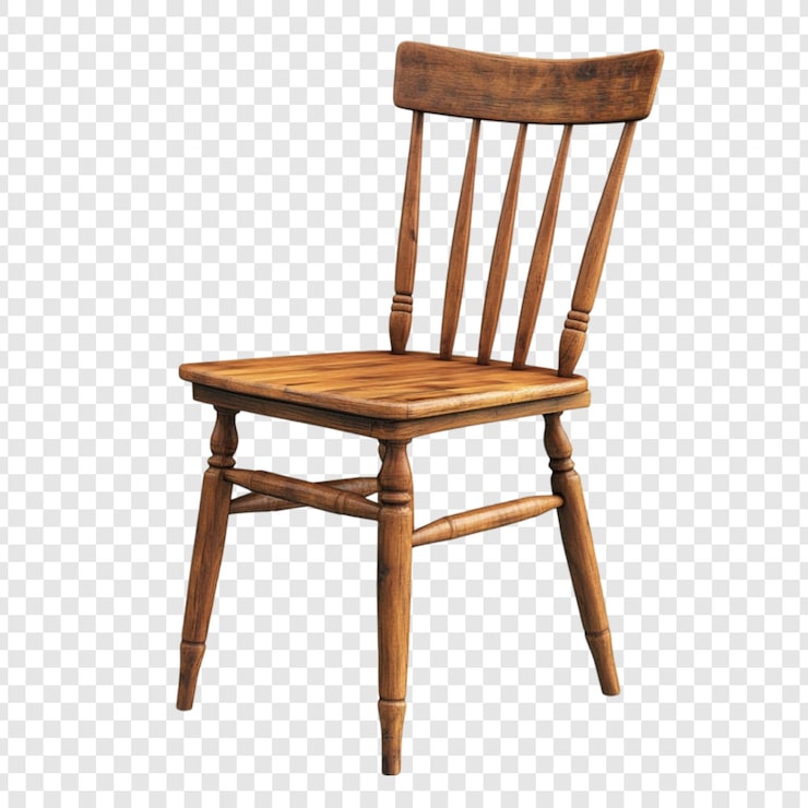 PSD gratuito una silla de madera rústica de diseño clásico
