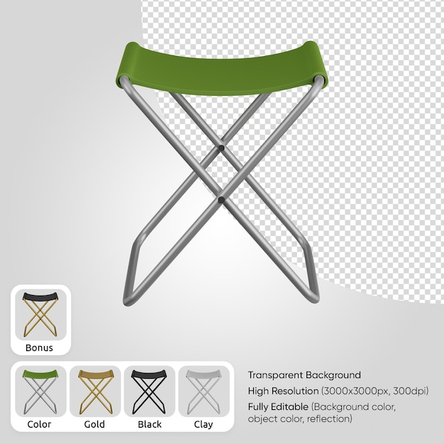 PSD gratuito silla plegable 3d