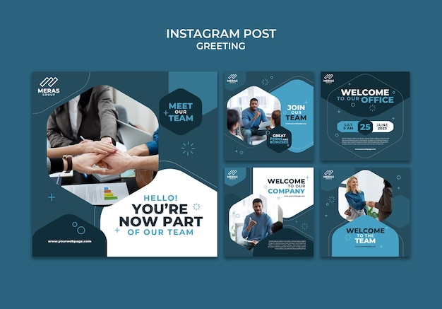 Gratis PSD sjabloon voor platte ontwerpgroeten