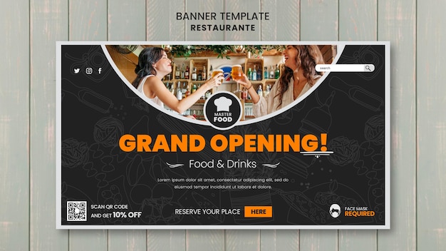 Gratis PSD sjabloon voor restaurantbanner