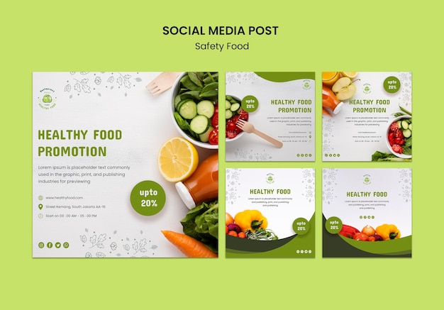Gratis PSD social media postsjabloon voor voedselveiligheid