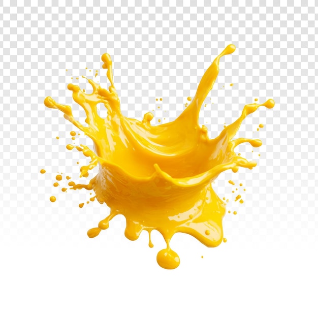 PSD gratuito spruzzo dinamico di liquido giallo