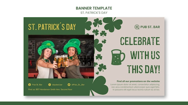 Gratis PSD st. patrick's day-sjabloon voor spandoek