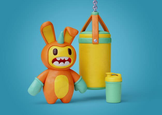 PSD Gratis still life 3d dari monster