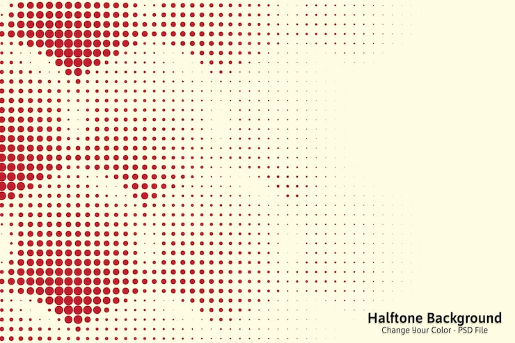 Gratis PSD stippen halftone rode kleur patroon textuur met technologie digitale achtergrond