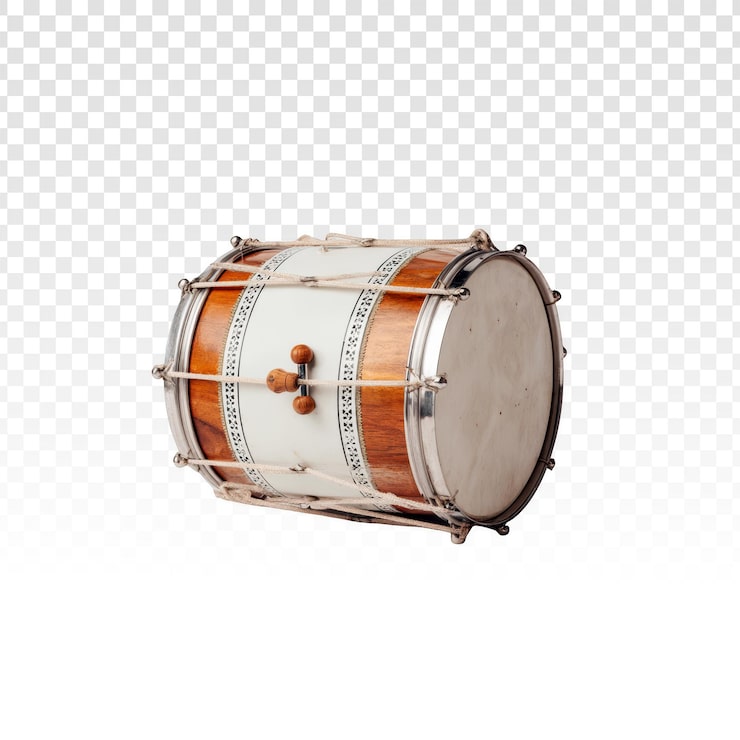 PSD gratuito tambor dholak tradicional indio sobre fondo transparente