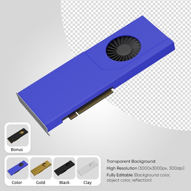 PSD gratuito tarjeta gpu 3d
