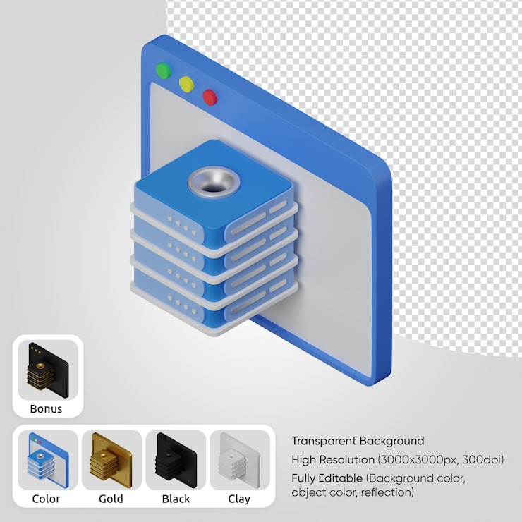 PSD Gratis tata letak web 3d dengan database