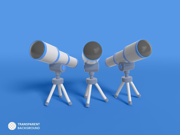PSD gratuito telescopio icono aislado 3d render ilustración