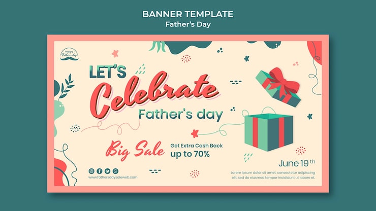 PSD Gratis templat banner desain hari ayah