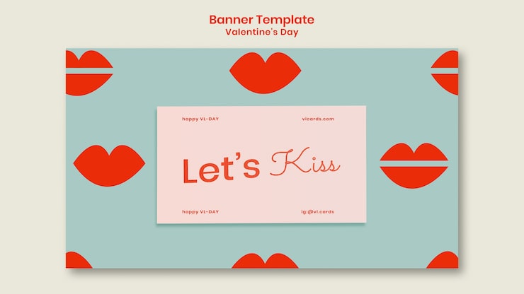 PSD Gratis templat banner horizontal hari valentine