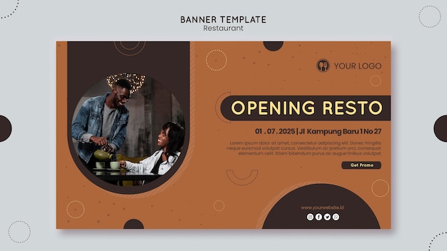 PSD Gratis templat banner iklan restoran