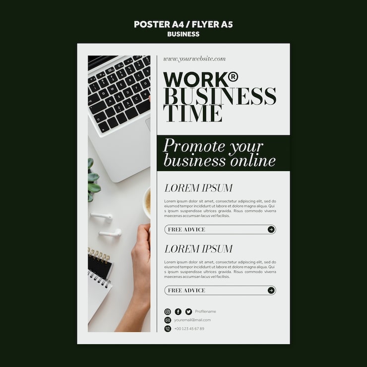 PSD Gratis templat bisnis desain datar