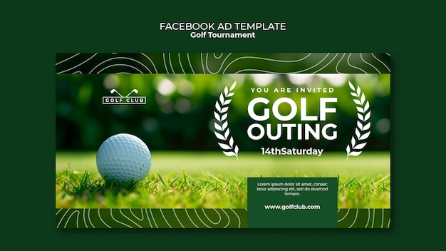 PSD Gratis templat facebook turnamen golf
